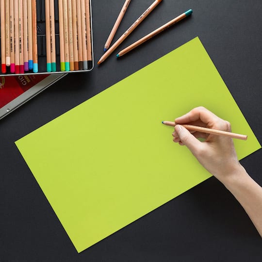 JAM Paper Brite Hue 8.5" x 14" 65lb. Ultra Lime Cardstock, 50 Sheets